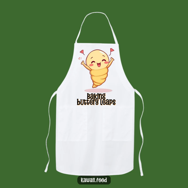 Funny Croissant Jump Apron: Curious Baker Wear, Ideal Funny Gift for Cooks