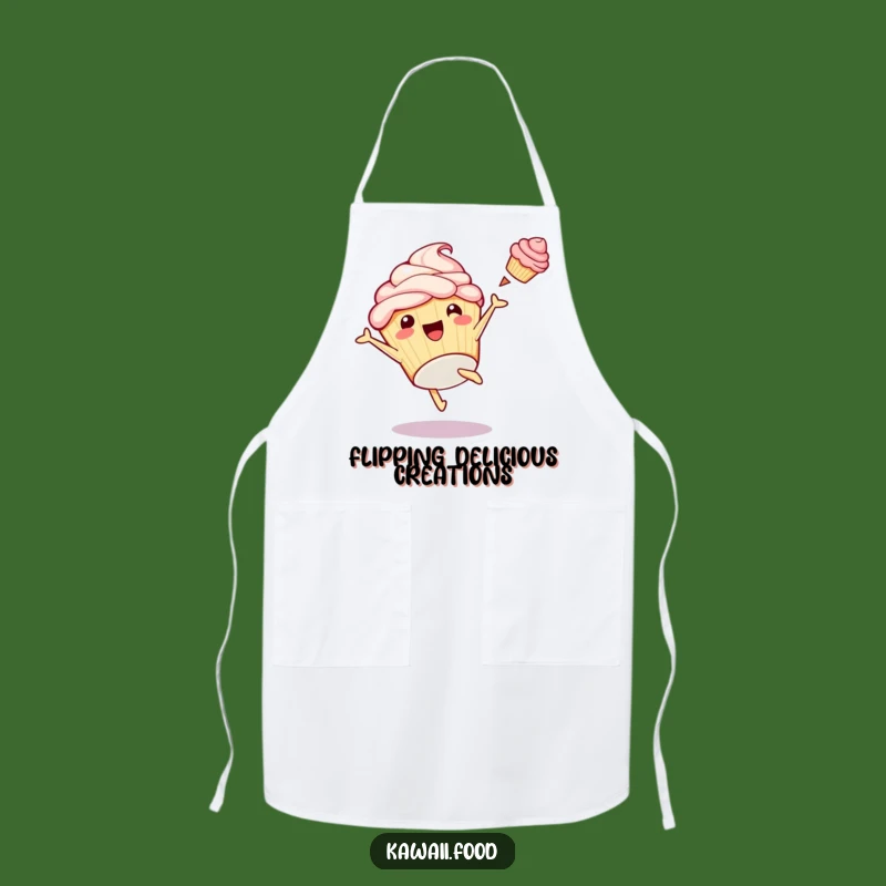 Funny Cupcake Cartwheel Apron: Playful Chef Frosting Fun, Kitchen Acrobatics Gear