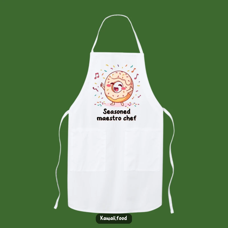 Funny Donut Conductor Apron: Giggling Chef Leads Sprinkle Symphony Kitchen Fun