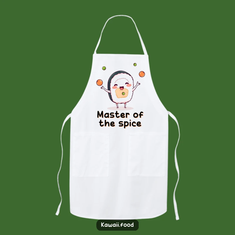 Funny Sushi Wasabi Juggling Apron - Playful Kitchen Fun and Gift
