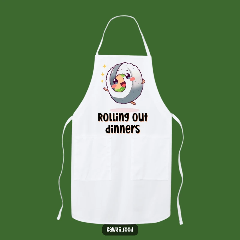 Funny Sushi Roll Cartwheel Apron - Cook with Joy and Hilarious Flair!