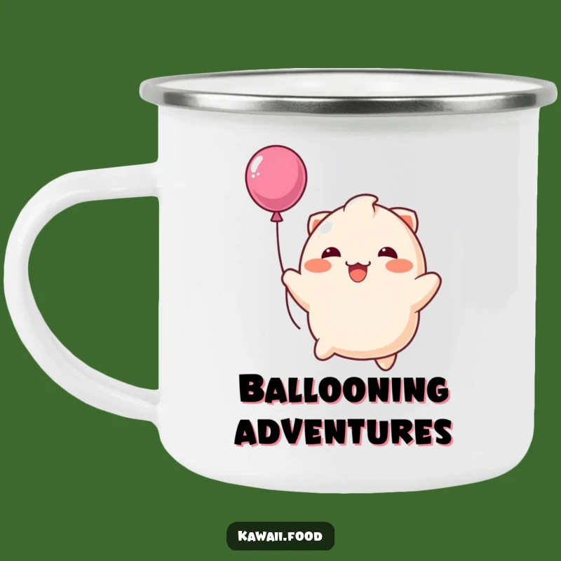 Funny Happy Dumpling Balloon Camping Mug: Joyful Sips Outdoors