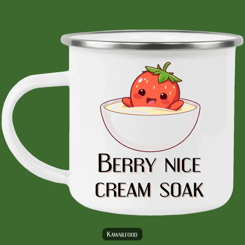 Funny Strawberry Swim Camping Mug: Sweet Adventure Brew, Ideal Funny Gift