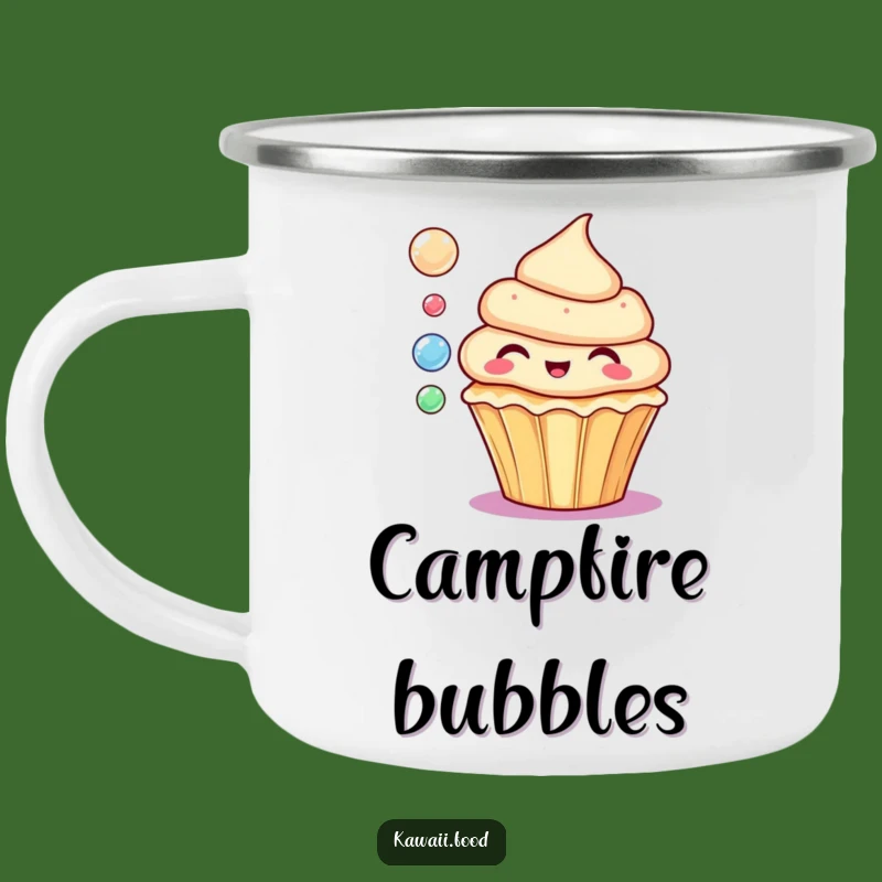 Funny Cupcake Bubbles Camping Mug: Durable Sweet Drinkware