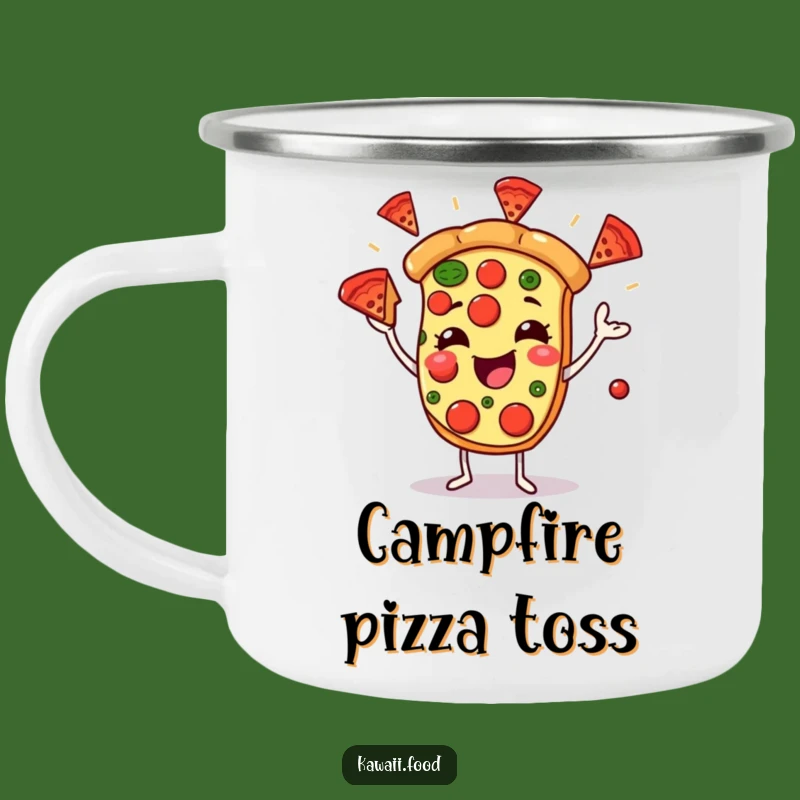 Funny Pizza Juggler Camping Mug - Hilarious Outdoor Foodie Gift