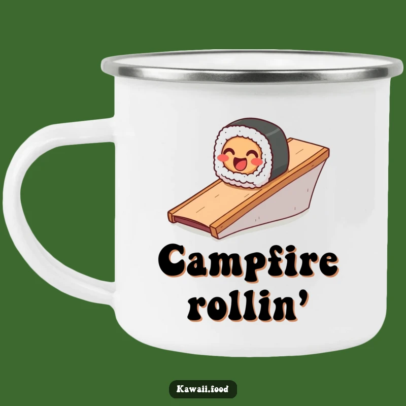 Funny Sushi Roll Camping Mug: Durable and Quirky Japanese Drinkware