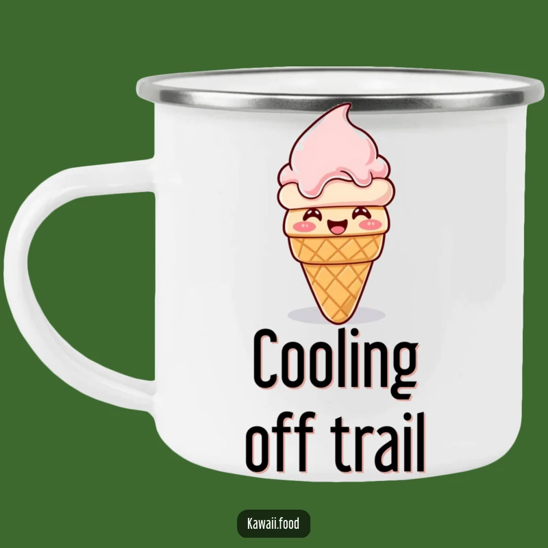 Funny Giggling Ice Cream Cone Camping Mug - Melting Adventures, Perfect Humorous Gift
