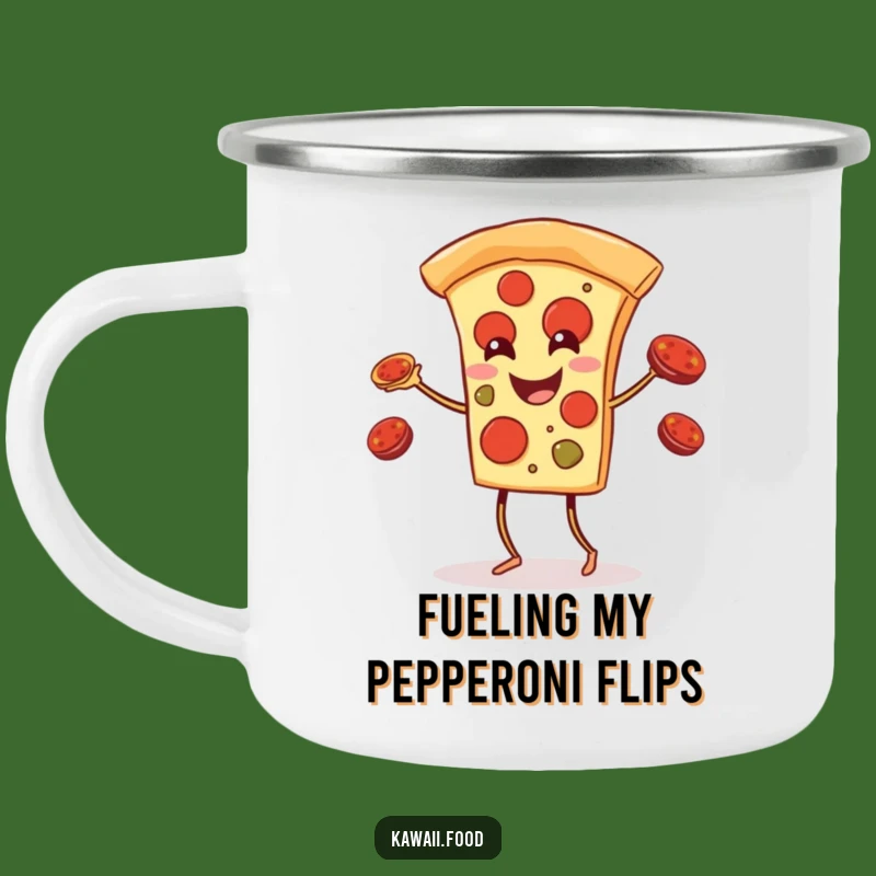 Funny Pizza Juggling Camping Mug: Adventures Fueled by Laughter