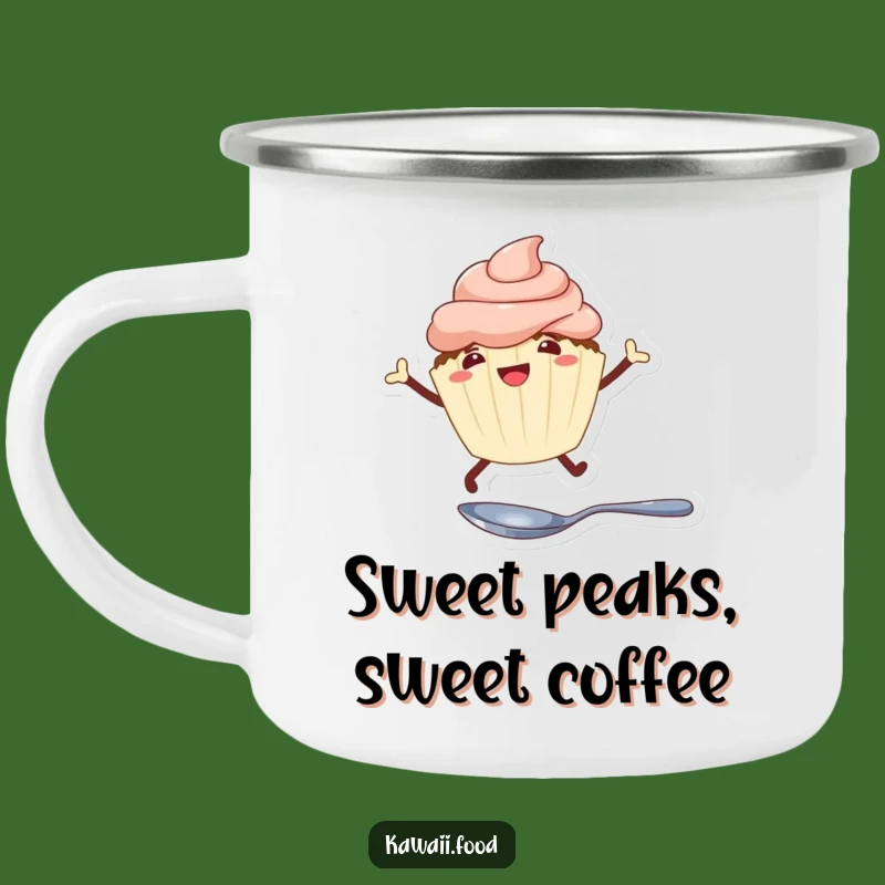 Funny Cupcake Leaping Camping Mug: Sweet Adventures and Smiles