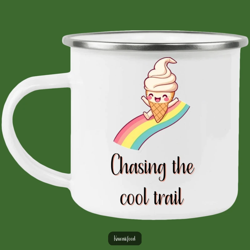 Funny Ice Cream Rainbow Slide Camping Mug - Adventure with Gleeful Sips!