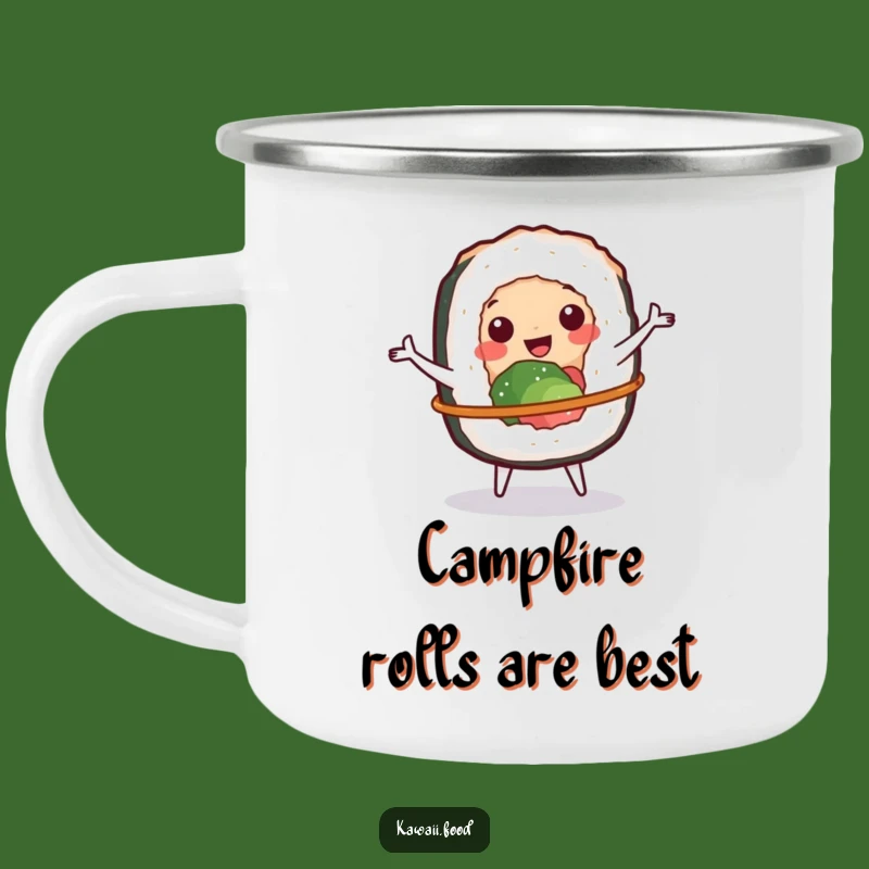 Funny Sushi Hula Hoop Camping Mug, Adventure Rolls with Fun