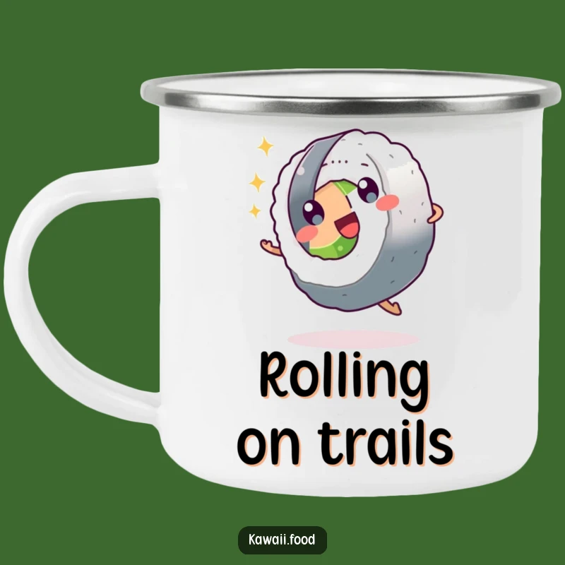 Funny Sushi Roll Cartwheel Camping Mug - Adventure Fuel for Joyful Explorers!