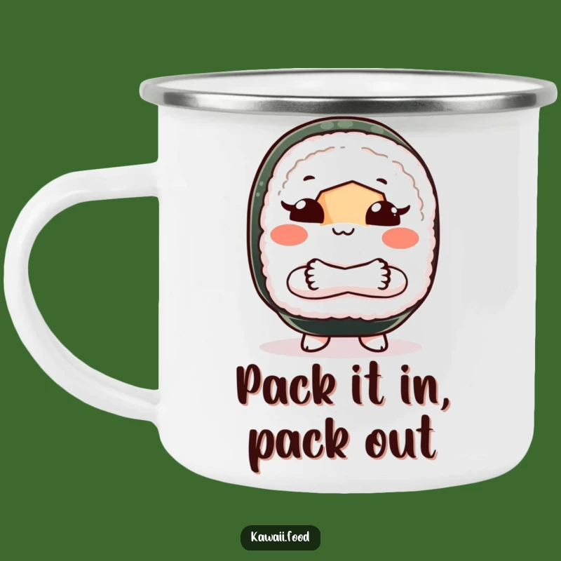 Funny Sushi Shoo Camping Mug: Sassy Outdoor Companion, Great Gift