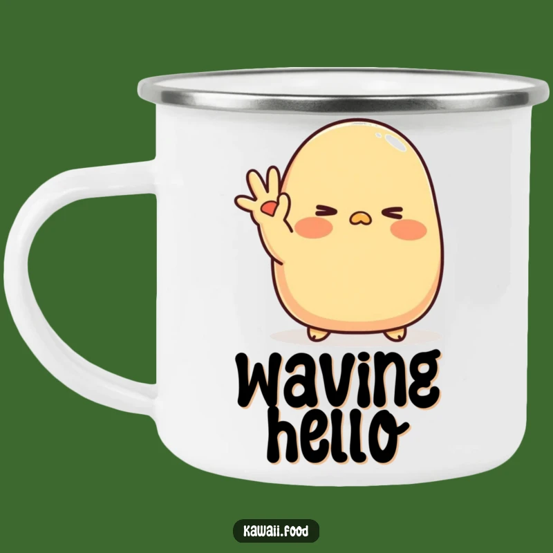 Funny Tamagoyaki Wink Camping Mug: Shy Outdoors - Adorable Funny Gift
