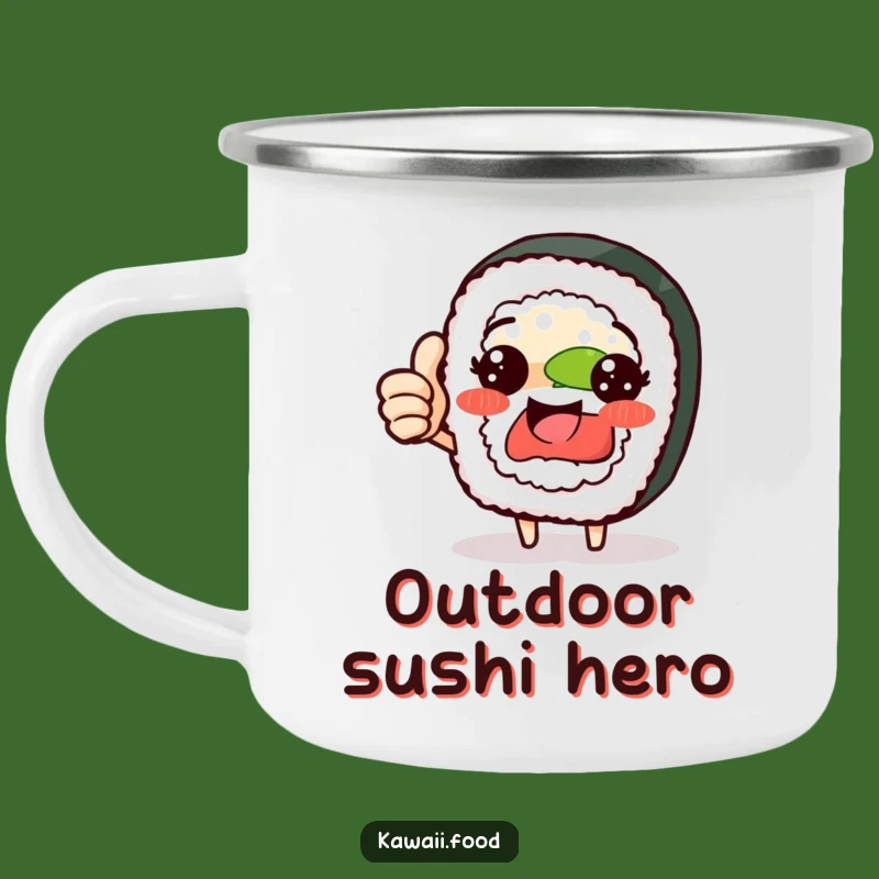 Funny Sushi Roll Thumbs Up Camping Mug - Delicious Camp Coffee