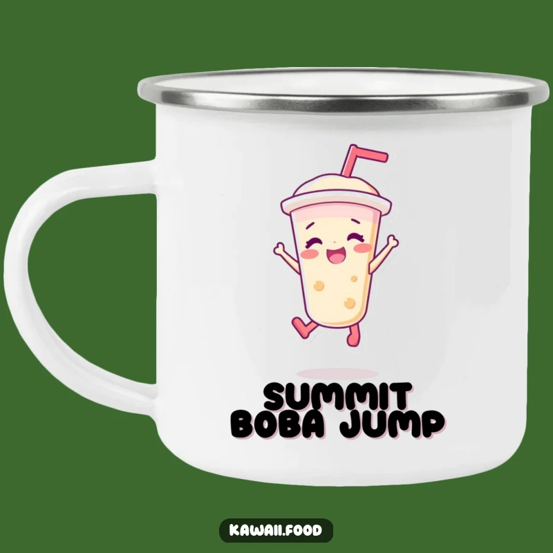 Funny Bubble Tea Jump Camping Mug - Hilarious Outdoor Drink Gift