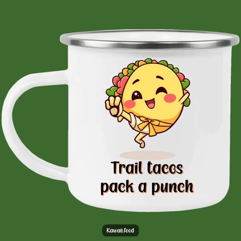 Funny Taco Karate Kick Camping Mug, Adventure Fuel with Flavor