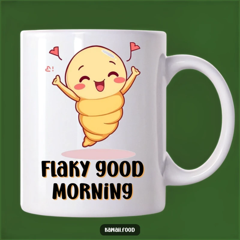 Funny Croissant Jump Mug: Curious Pastry Art, Perfect Funny Gift for Breakfast Lovers