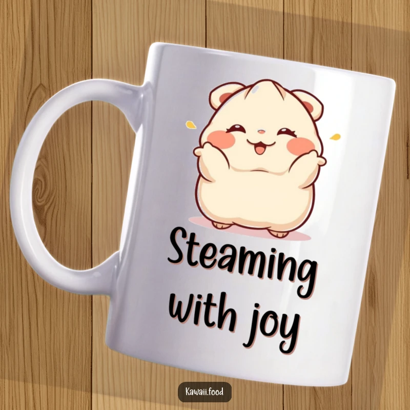 Funny Dumpling Bow Mug: A winking dumpling performs a dramatic, respectful bow on this charming food-themed mug.