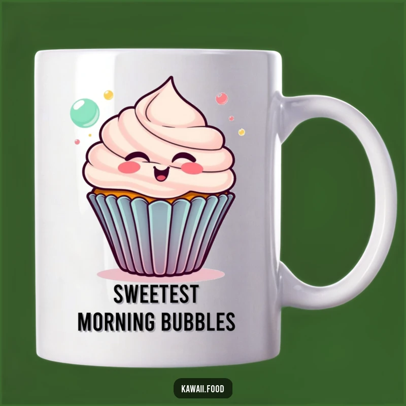Funny Delighted Cupcake Mug - Blowing Bubbles, Perfect Humorous Gift for Sweetness