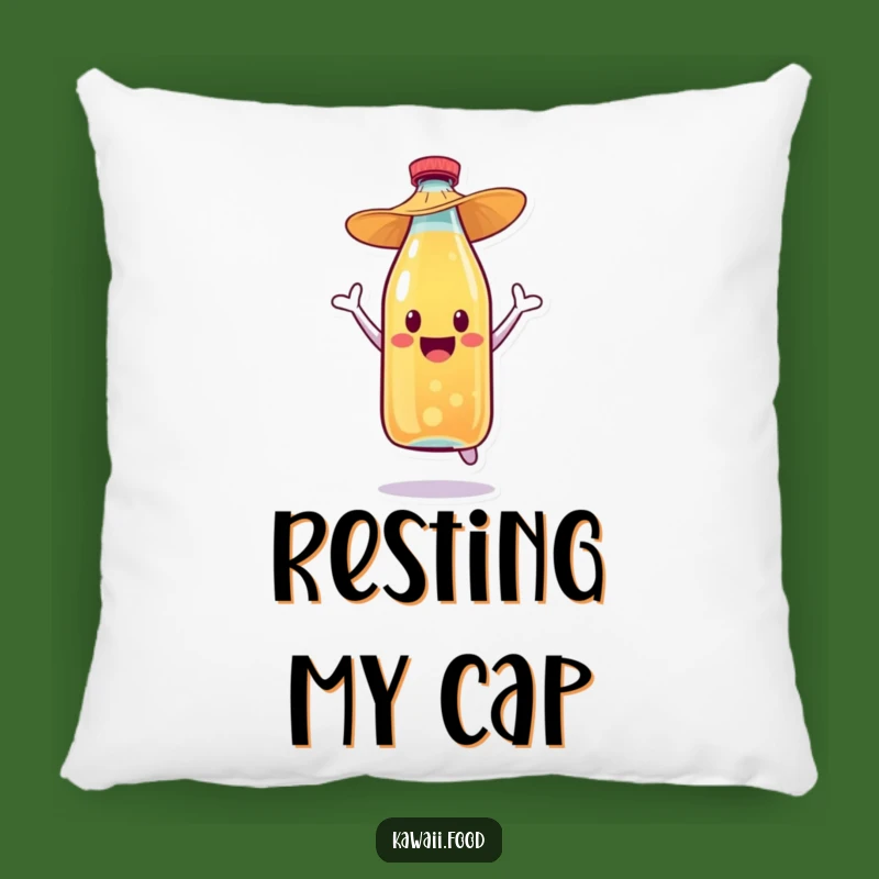 Comfy Funny Soda Bottle Pillow - Straw Hat Jump Accent, Sweet Funny Gift
