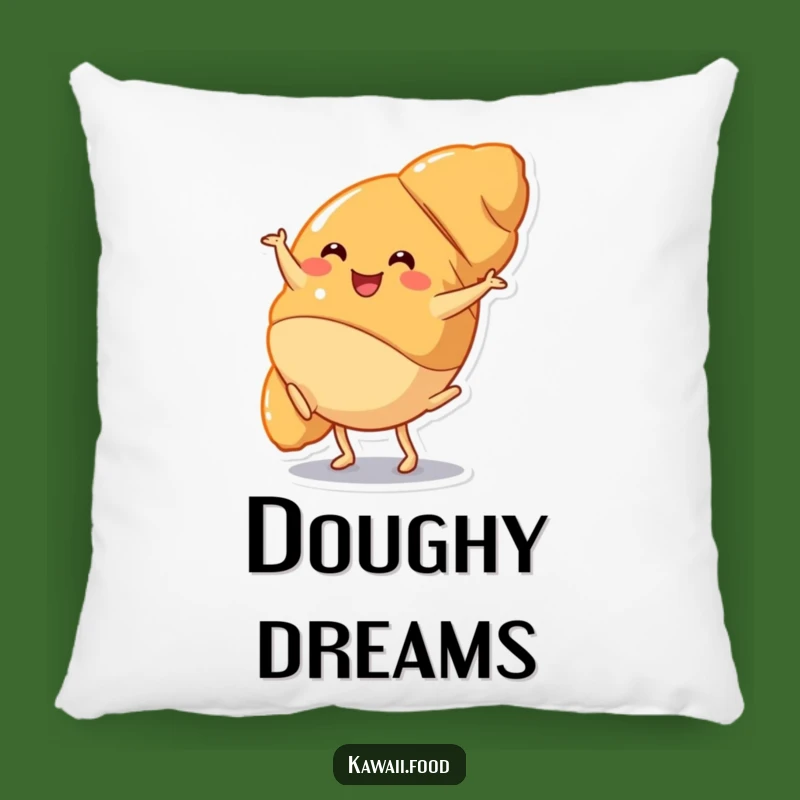 Funny Croissant Cartwheel Pillow: Cozy Pastry Comfort, Hilarious Decor!
