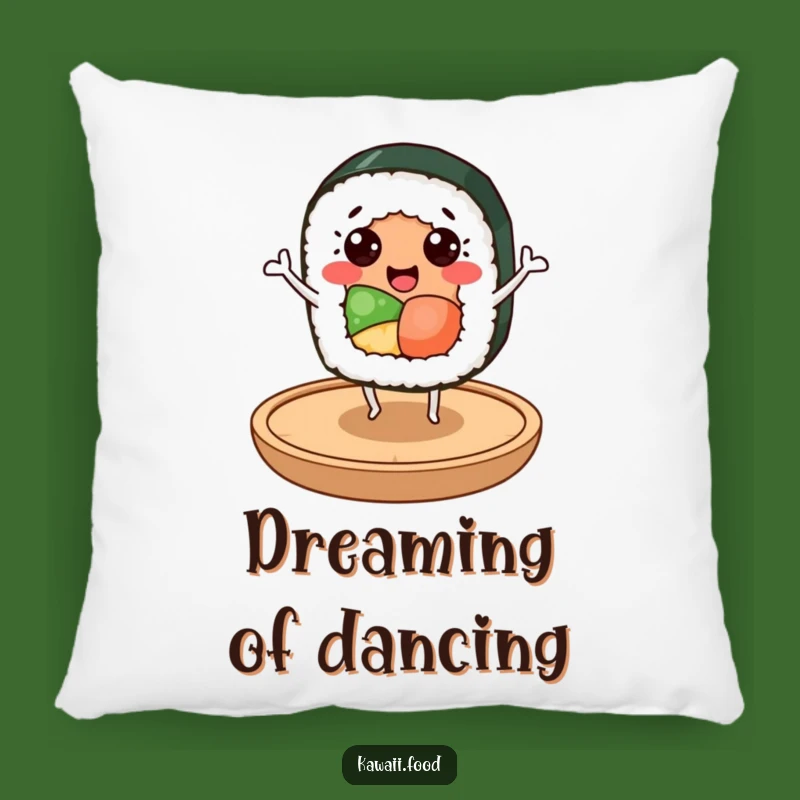 Funny Sushi Dancer Pillow: Cheerful Roll Character, Cozy Humorous Gift