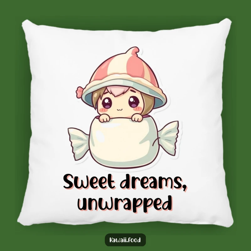 Funny Candy Wrapper Pillow: Cuddle Up with a Sweet and Curious Character