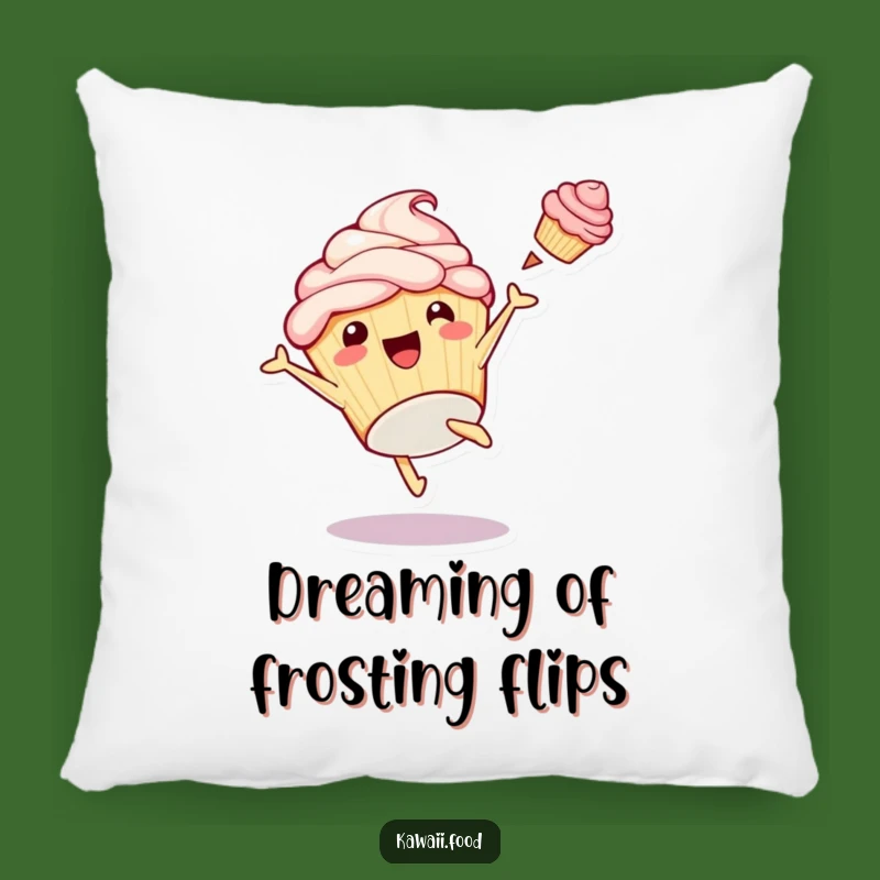 Funny Cupcake Cartwheel Pillow: Soft Playful Frosting Fun, Comfy Dessert Decor