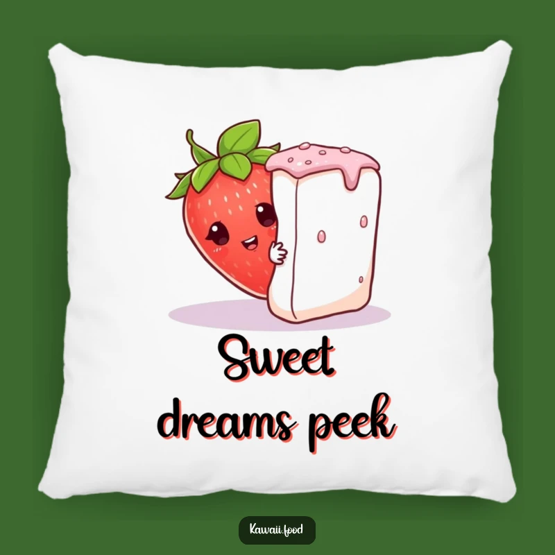 Funny Curious Strawberry Pillow: Peeking Character, Cozy Humorous Gift