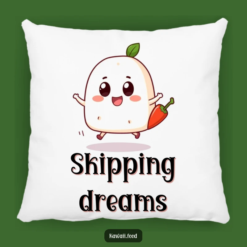 Funny Onigiri Skip Throw Pillow: Cozy Spice - Adorable Funny Gift