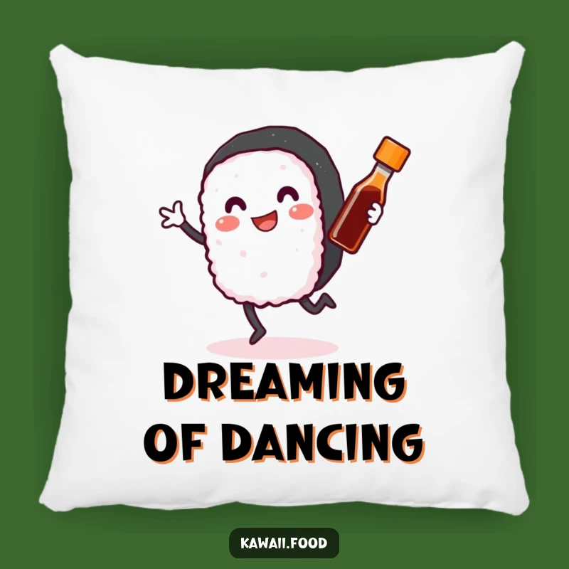 Funny Sushi Roll Throw Pillow: Dancing Comfort - Adorable Funny Gift for Food Lovers