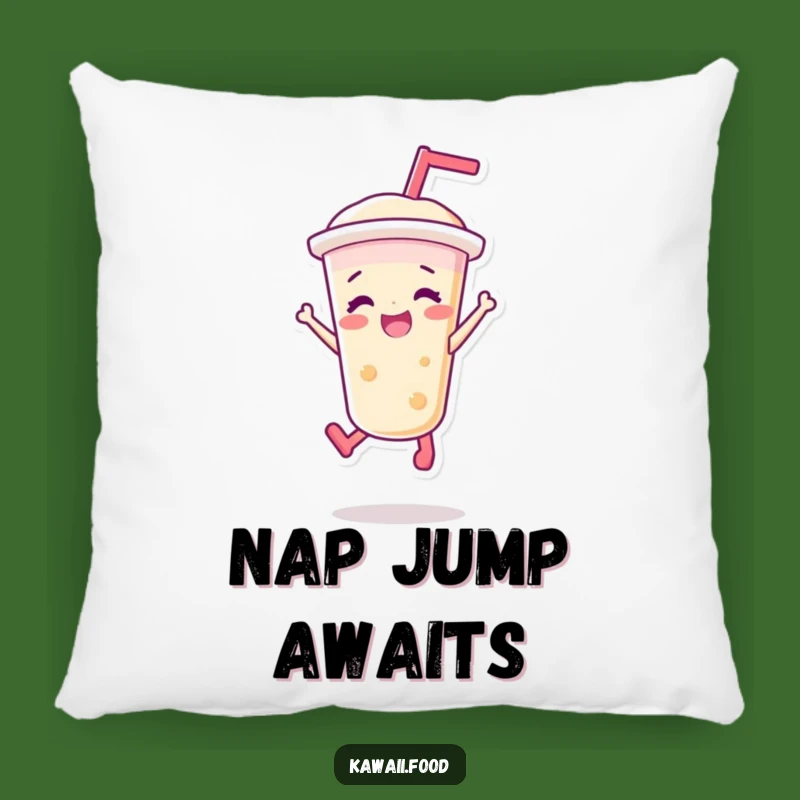 Funny Bubble Tea Jump Pillow - Cozy and Hilarious Drink Decor Accent