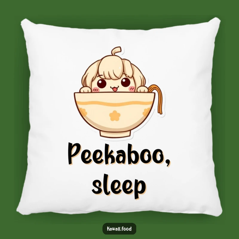 Funny Ramen Pillow: Curious Noodle Character Accent, Cozy & Comical Home Decor, Sweet Gift