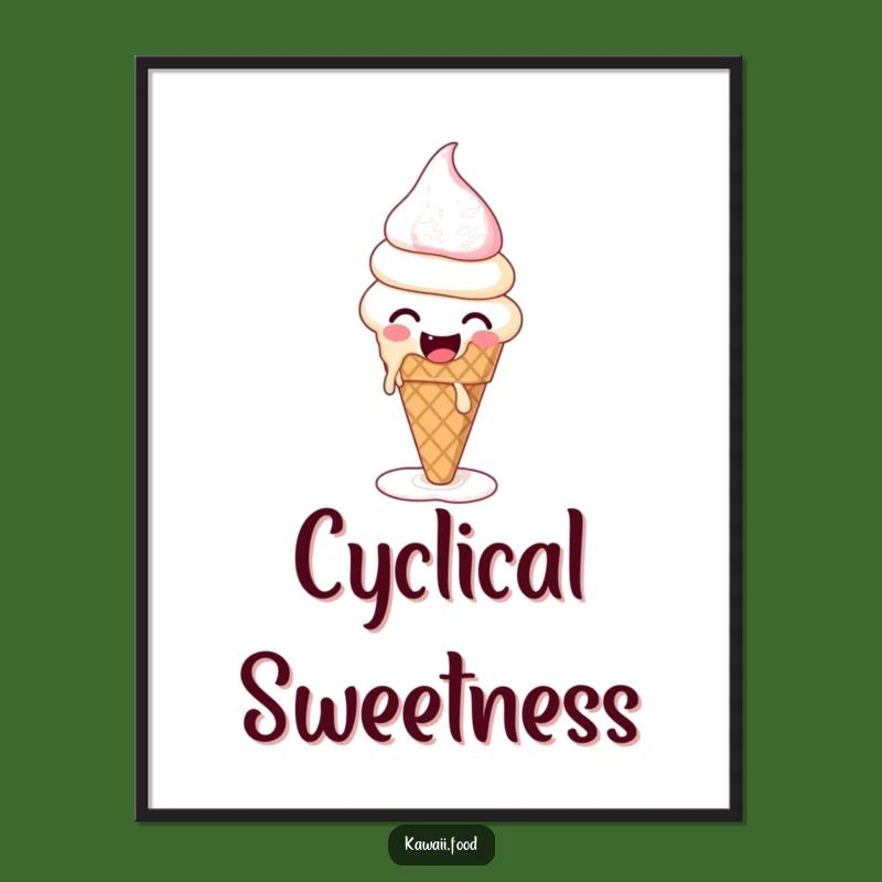 Funny Ice Cream Melting Digital Art: Instant Quirky Dessert Decor