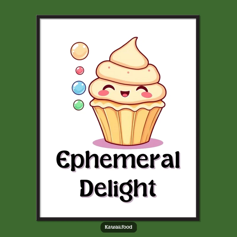 Funny Cupcake Bubbles Digital Art: Instant Whimsical Sweet Decor