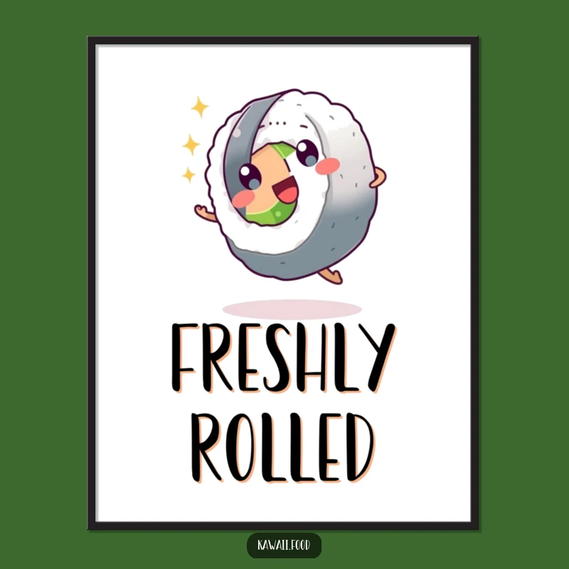 Funny Sushi Roll Cartwheel Digital Art - Instant Joyful Decor for Your Space!