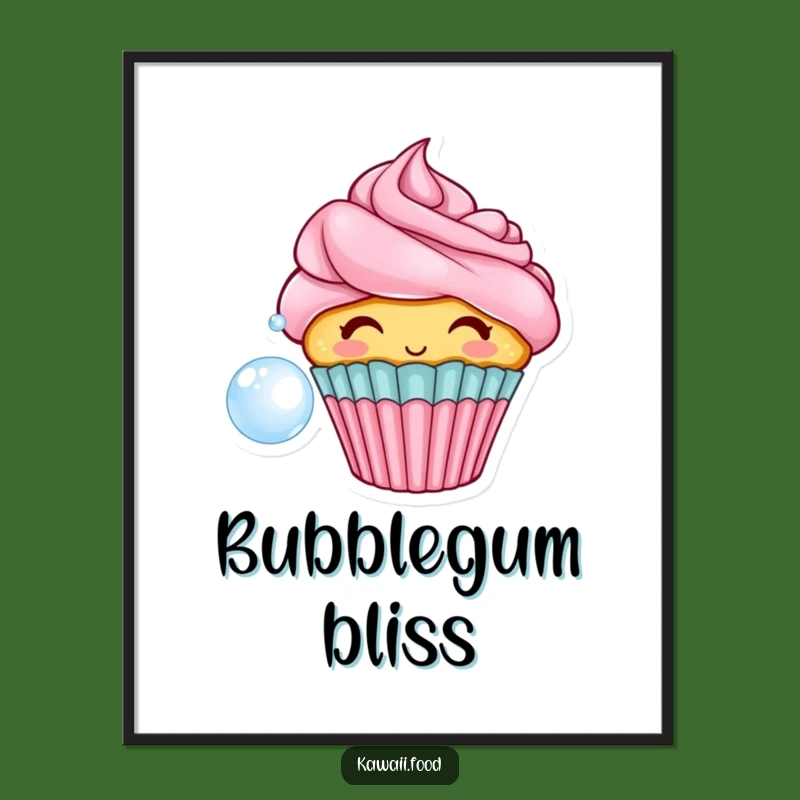 Funny Cupcake Bubble Digital Art: Sweet Whimsical Decor, Perfect Gift