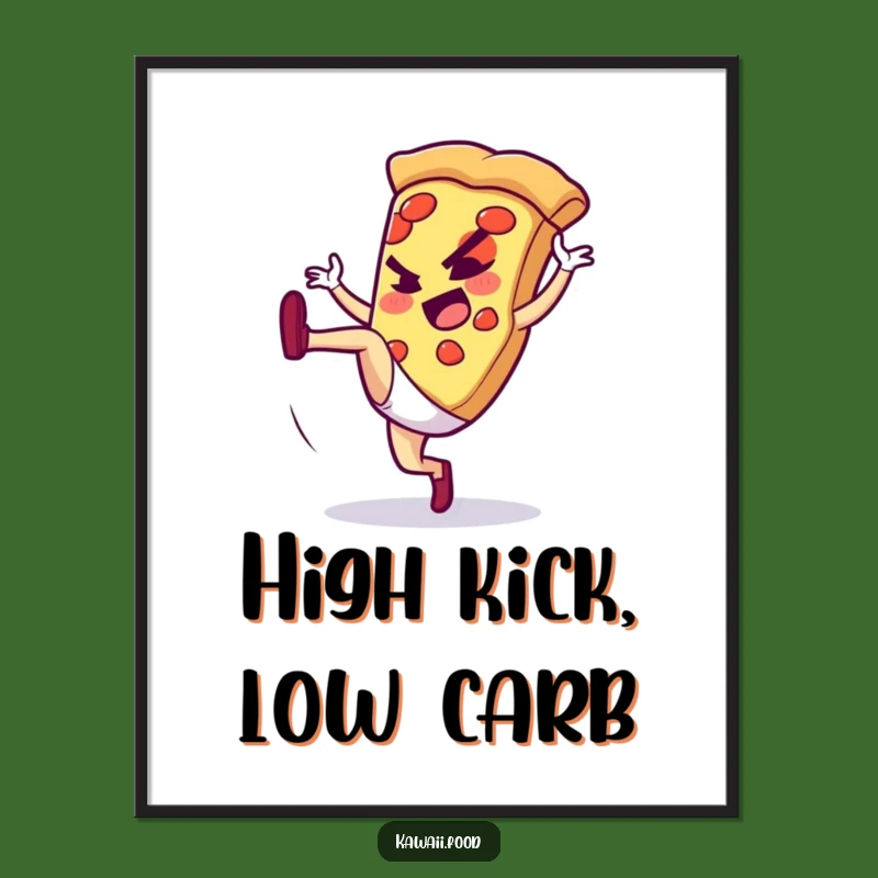 Funny Pizza Slice High Kick Digital Art: Instant Action