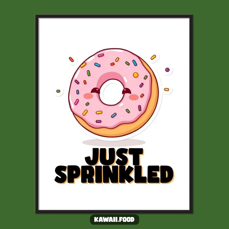 Funny Shy Donut Juggling Sprinkles Digital Art: Instant Sweetness