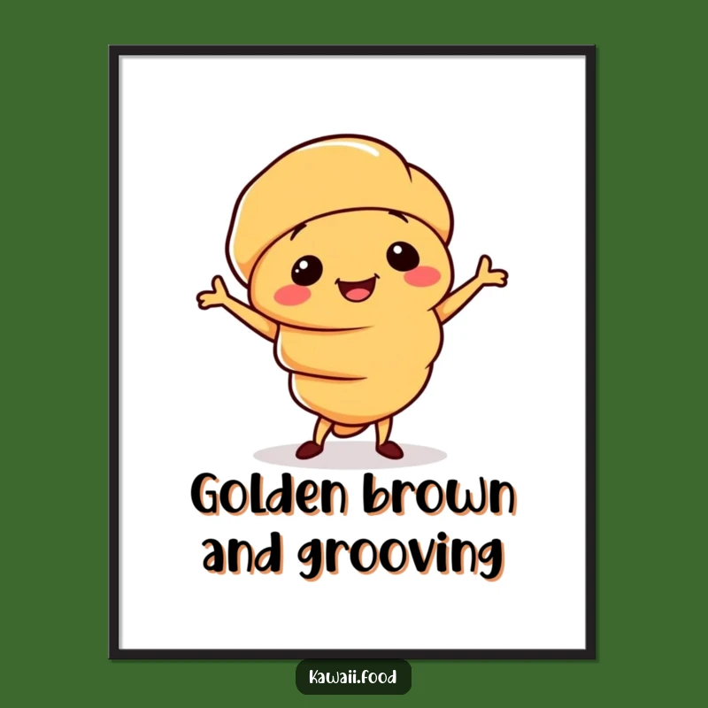 Funny Croissant Jig Digital Art: Pastry Dance Print, Instant Funny Gift