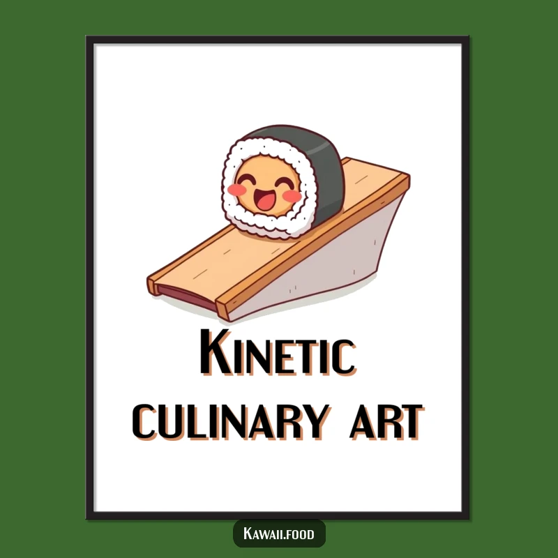 Funny Sushi Roll Digital Art: Instant Japanese Food Decor