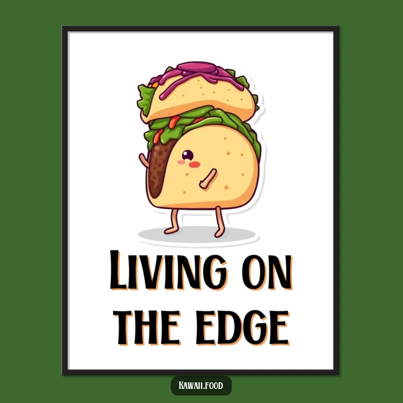Funny Taco Balancing Burrito Digital Art Print - Instant Downloadable Humor for Food Lovers