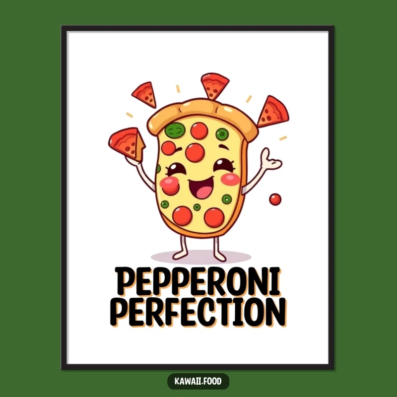 Funny Pizza Juggler Digital Art Print - Hilarious Foodie Wall Decor Gift