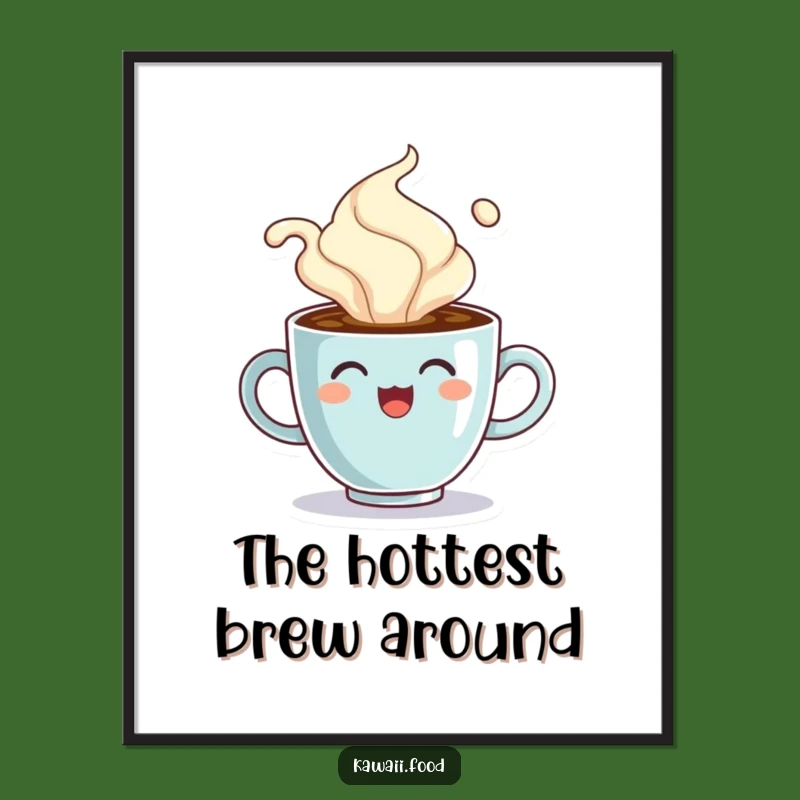 Funny Coffee Cup Steam Digital Art: Hot Laughter Print, Instant Funny Gift