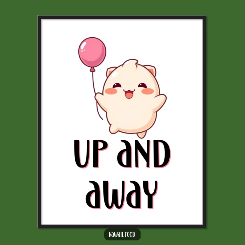 Funny Happy Dumpling Balloon Digital Art: Instant Cheer