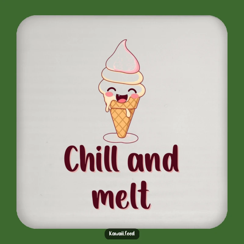 Funny Ice Cream Melting Drink Coaster: Protect Surfaces with Sweet Humor