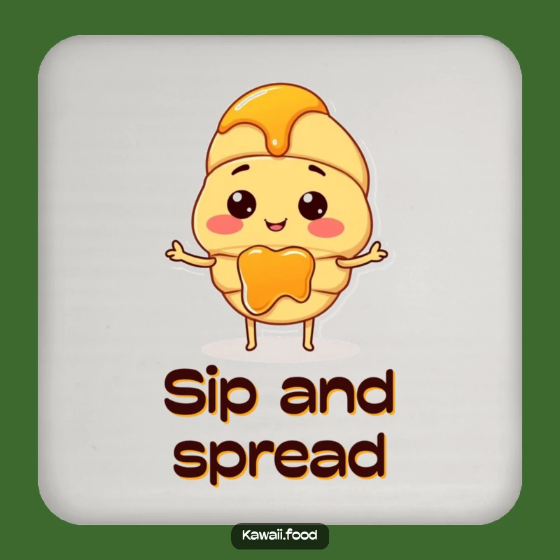 Funny Croissant Jam Coaster: Protect Surfaces with a Smiling Pastry Character