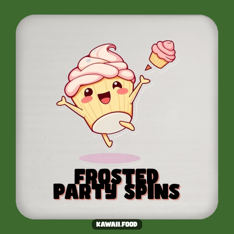 Funny Cupcake Cartwheel Coaster: Playful Frosting Protection, Sweet Drink Decor