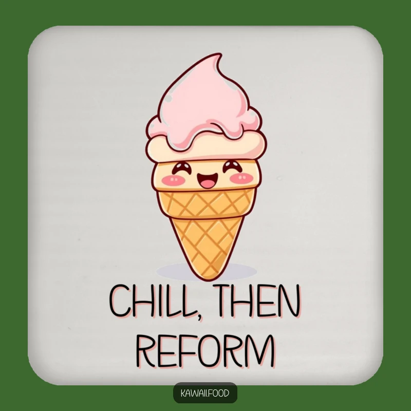 Funny Giggling Ice Cream Cone Coaster - Melting Protection, Great Humorous Gift